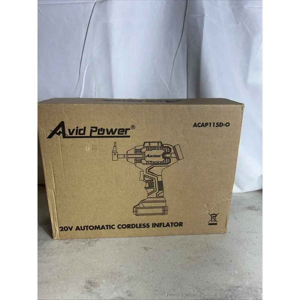 Avid Power 20V Cordless Tire Inflator w/ Digital Gauge & 12V Adapter